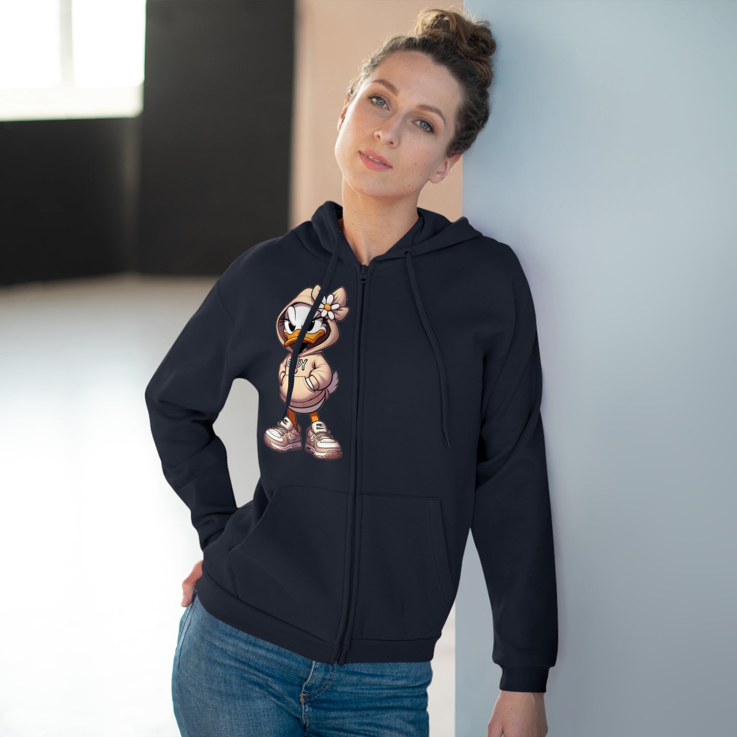 Streetwear Zip Hoodie for Women Trendy Casual Zip-Up Hoodie