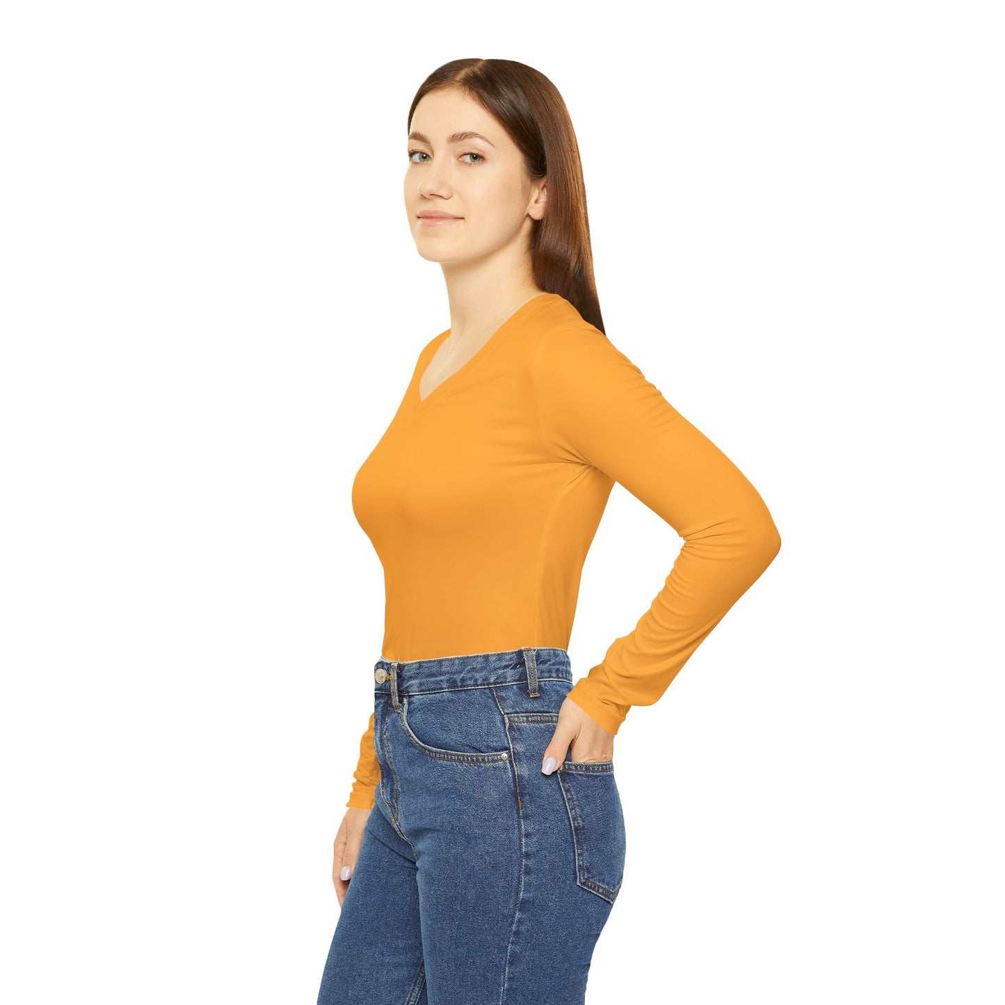 Vibrant Women's Long Sleeve V-Neck Casual Shirt
