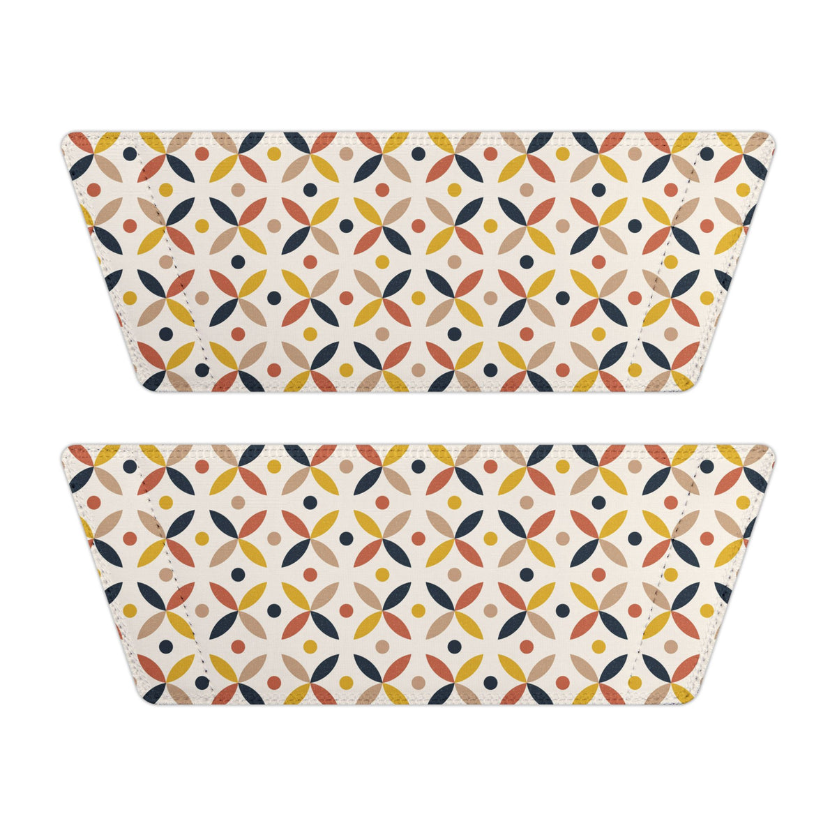 Women's Retro Geometric Print Slide Sandals with Cushioned Black Sole