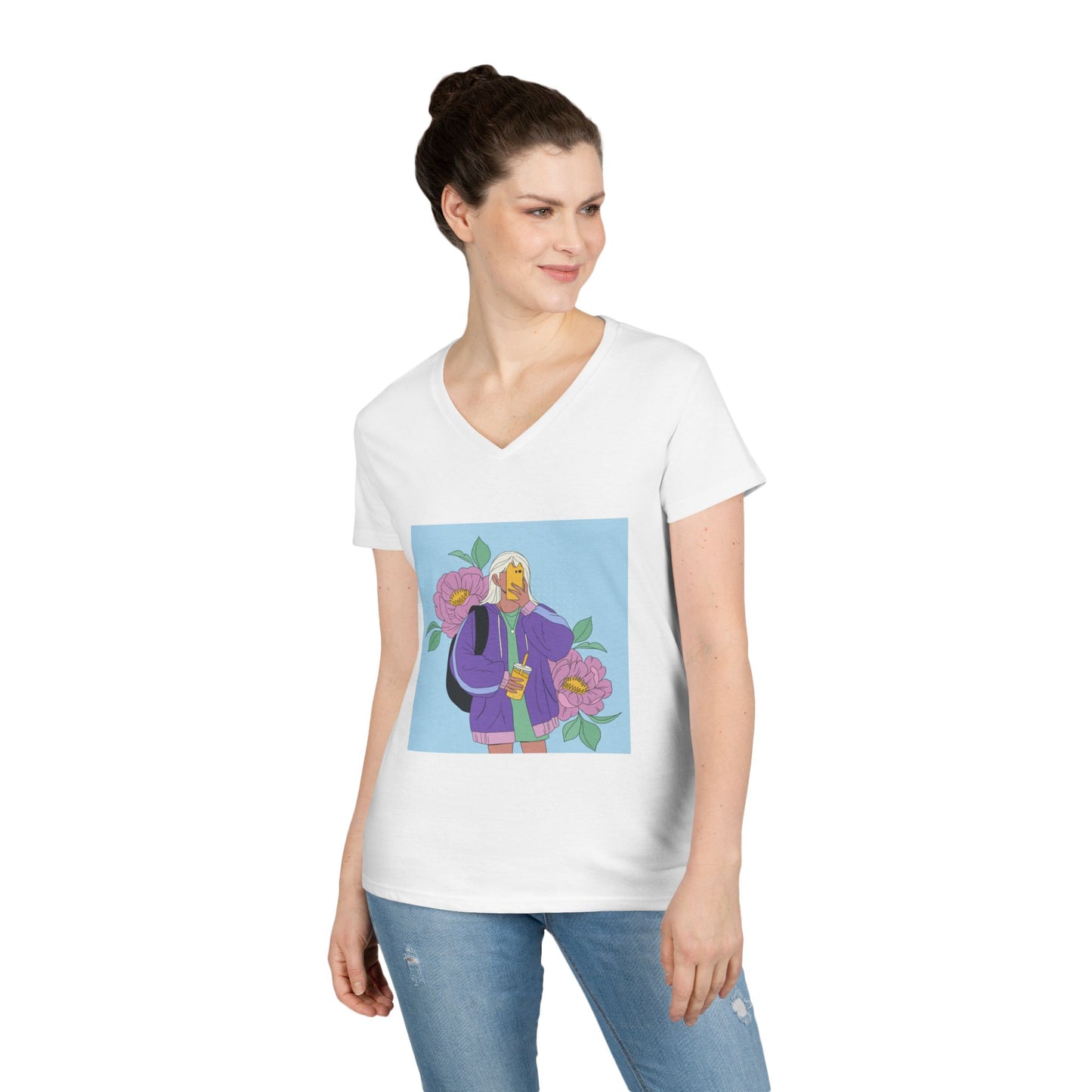 Women Stylish V-Neck T-Shirt