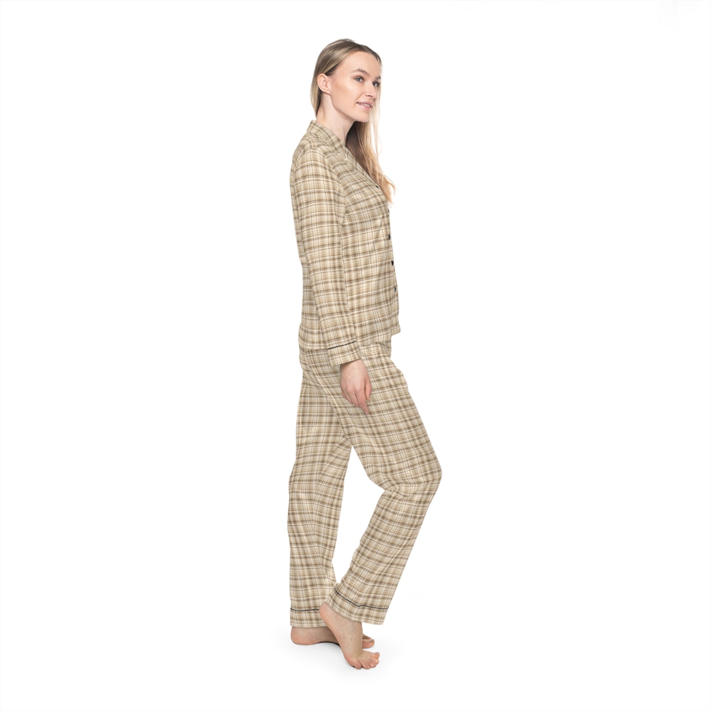 Plaid Women’s Satin Pajama Set for Cozy Nightwear