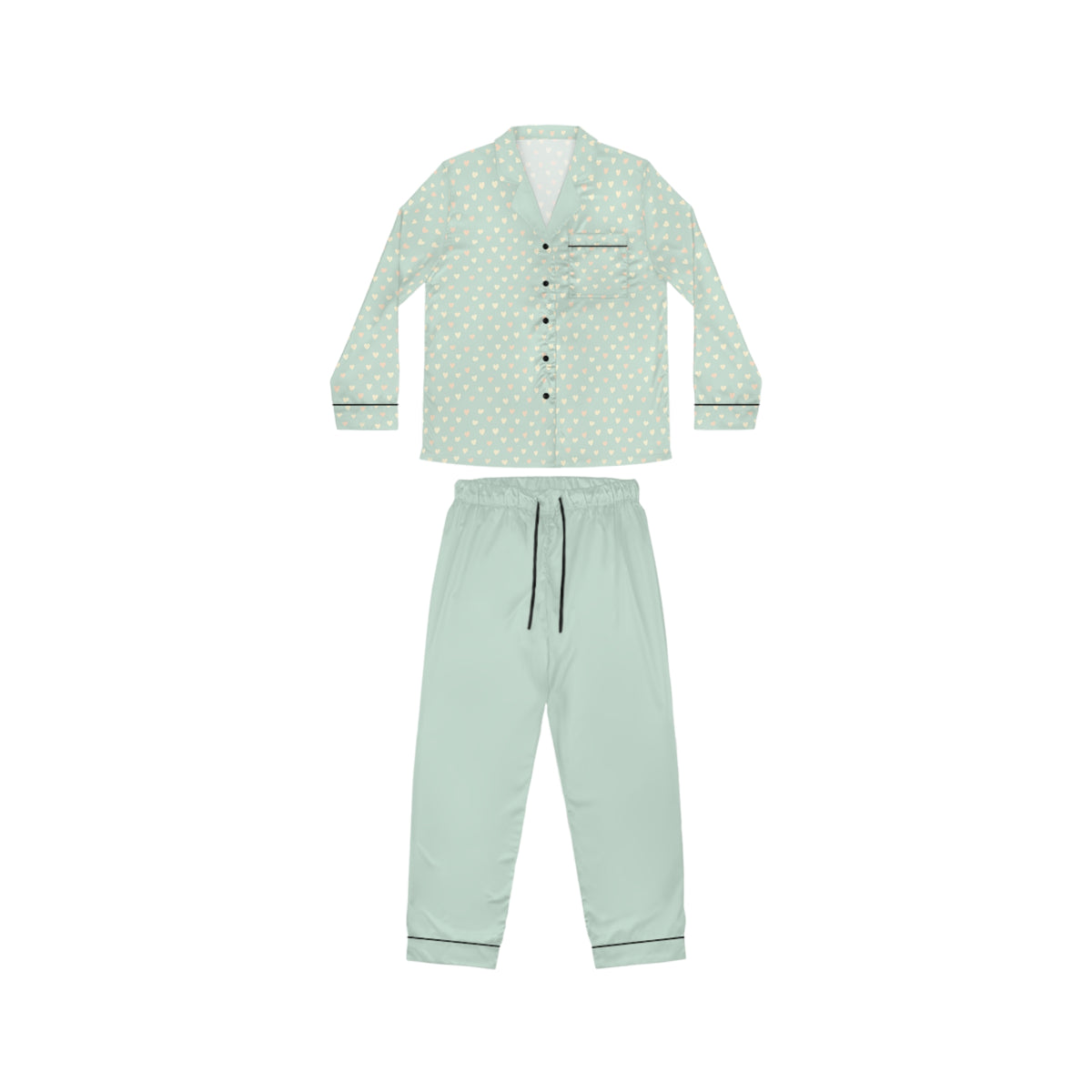Women’s Satin Pajama Set with All-Over Print Design
