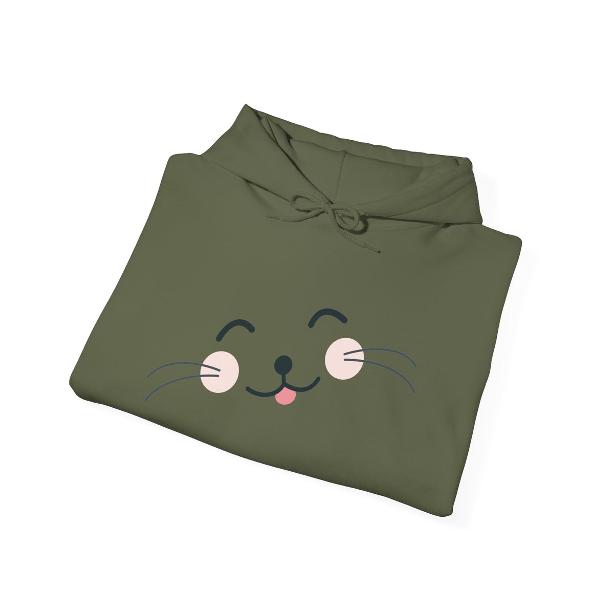Pink Cozy Unisex Hoodie with Adorable Face Print