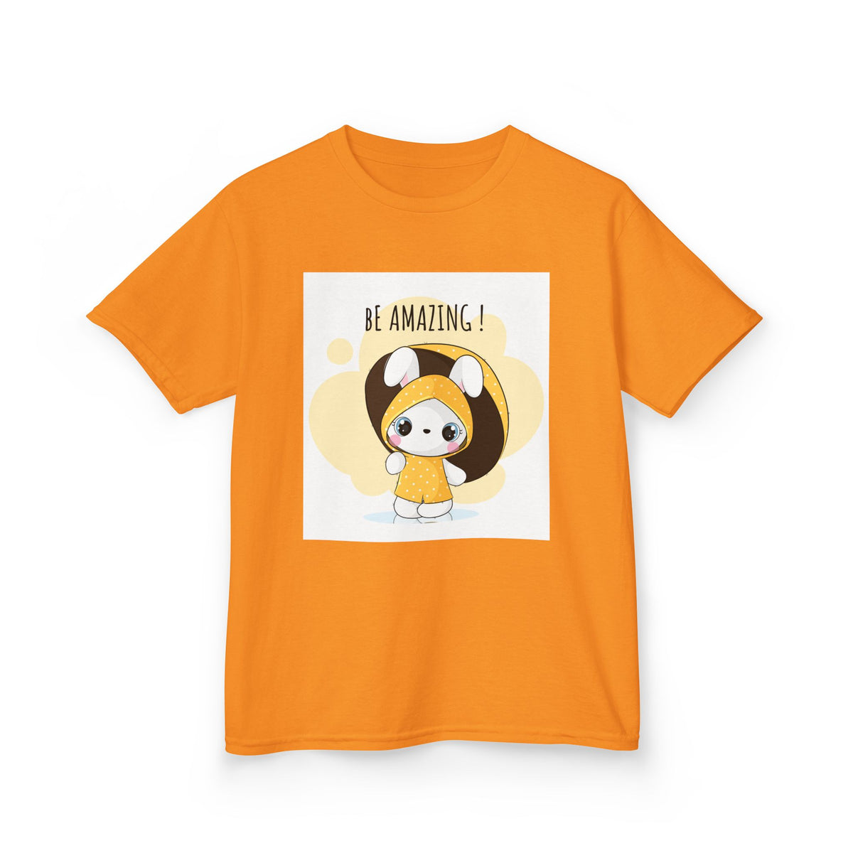 Yellow Kids Heavy Cotton t-shirt with a Cartoon Character