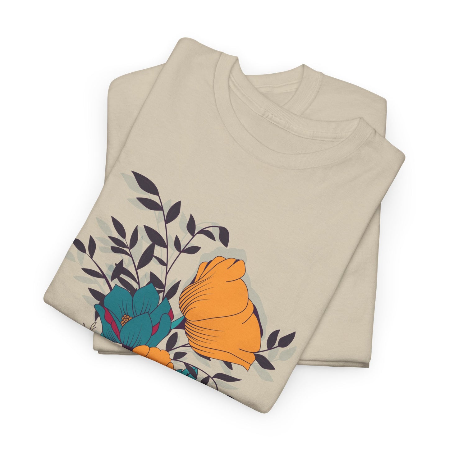 Women’s Heavy Cotton Graphic Tee Stylish Flower Print