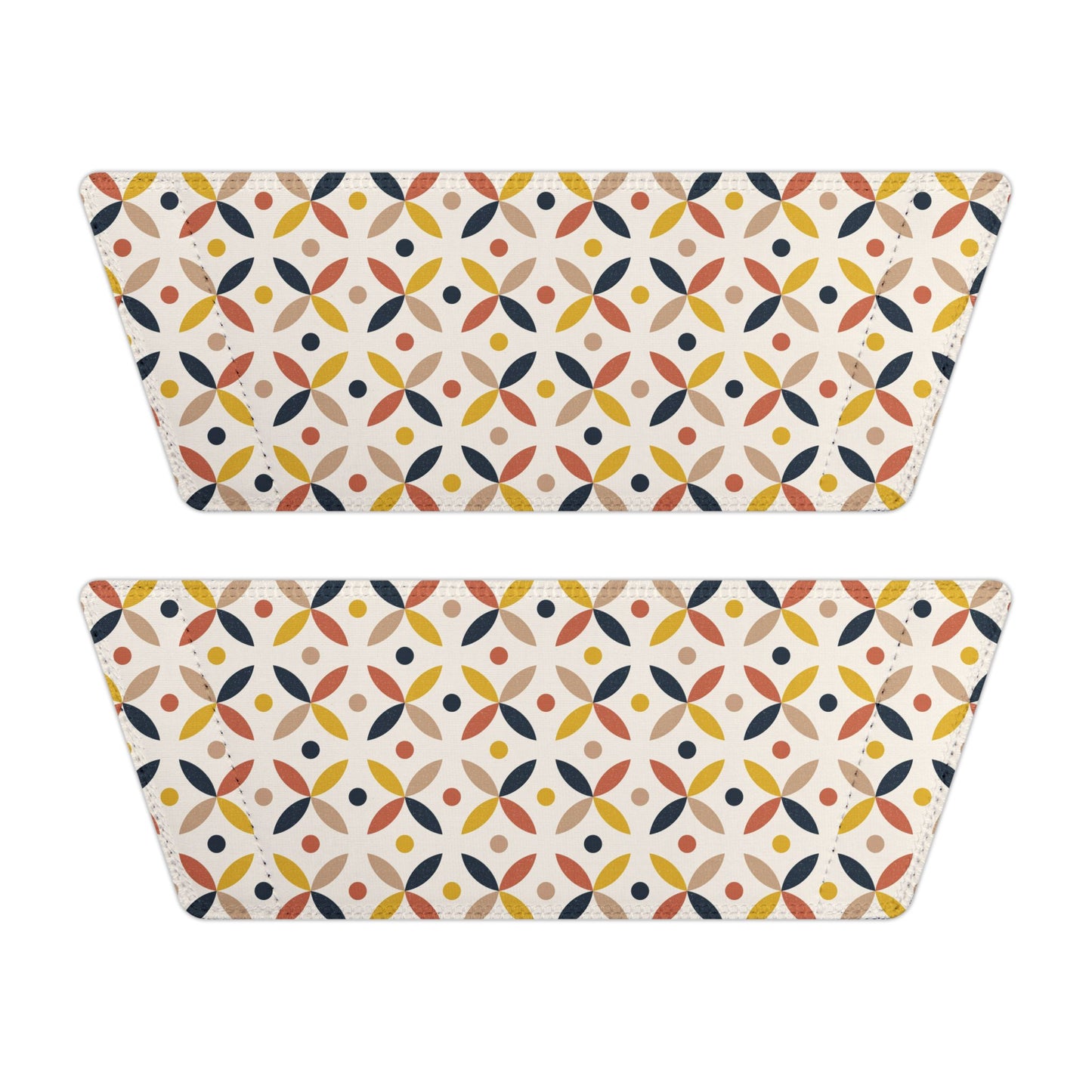 Women's Retro Geometric Print Slide Sandals with Cushioned Black Sole