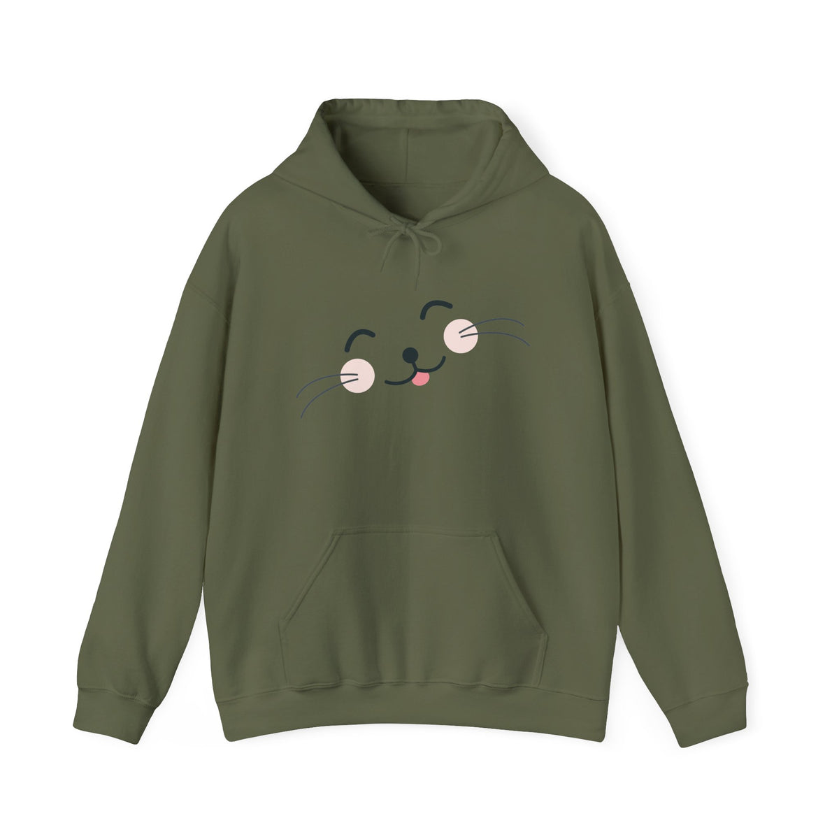 Pink Cozy Unisex Hoodie with Adorable Face Print