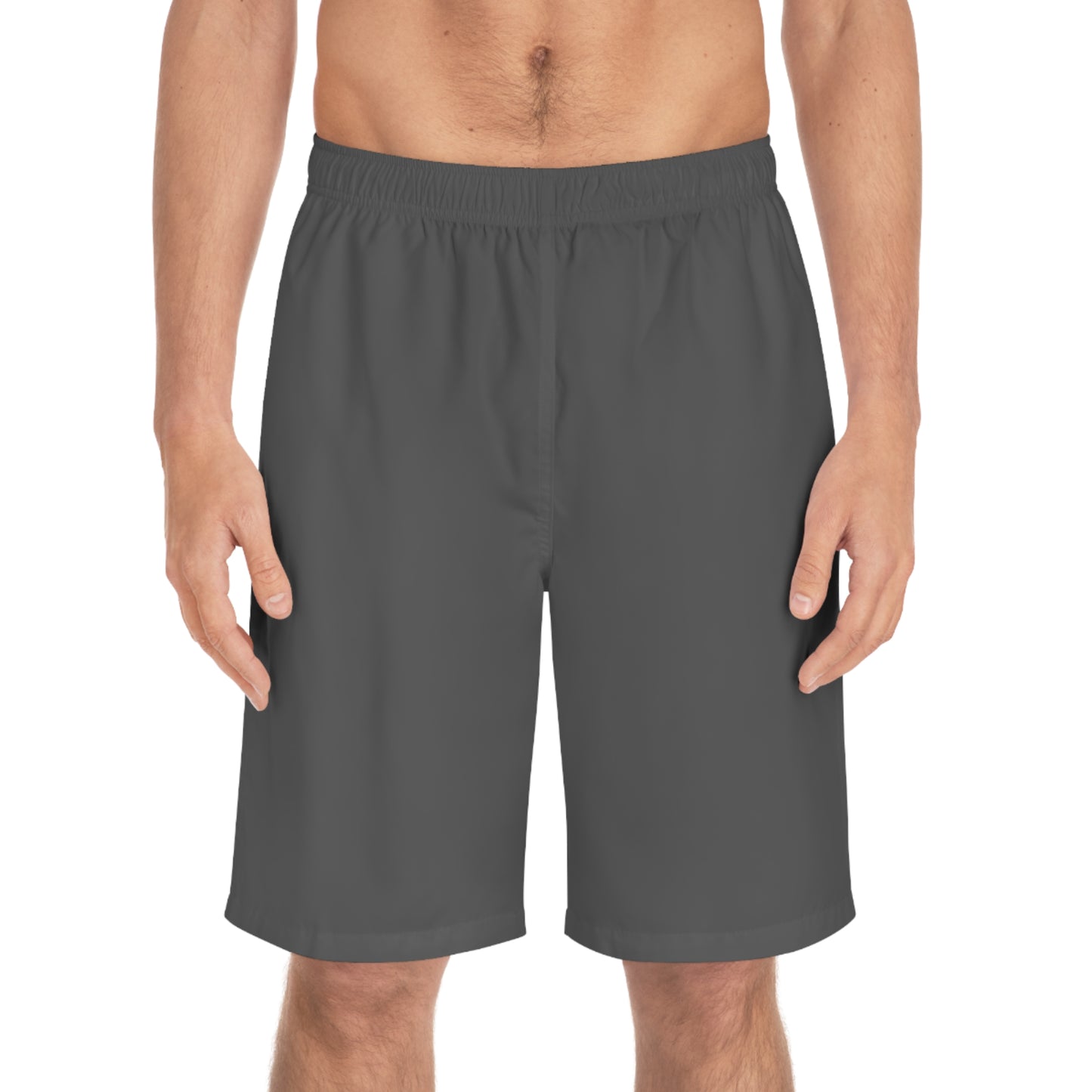 Gray Men’s All-Over Print Board Shorts for Summer Wear