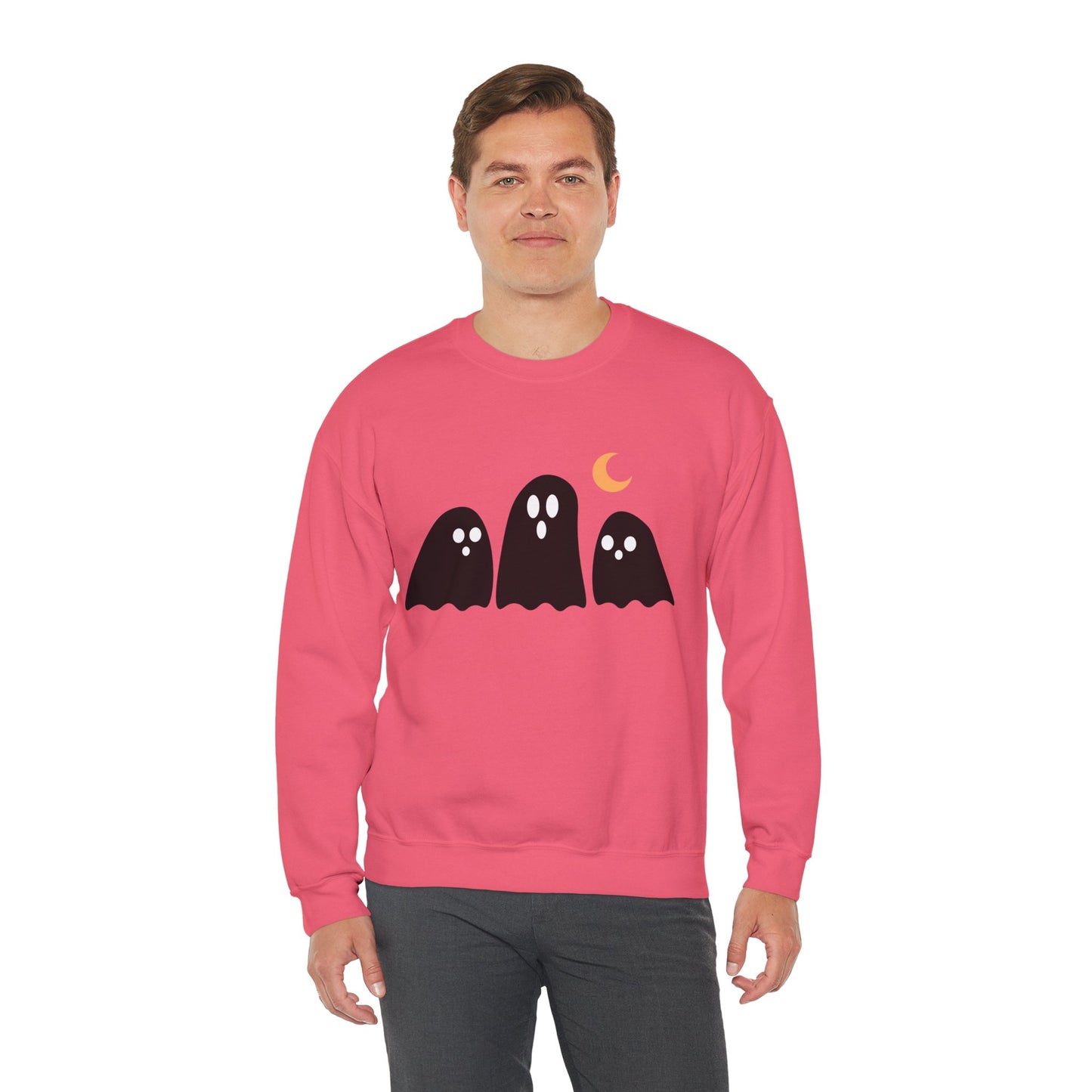 Kawaii Ghost Halloween Unisex Crewneck Sweatshirt