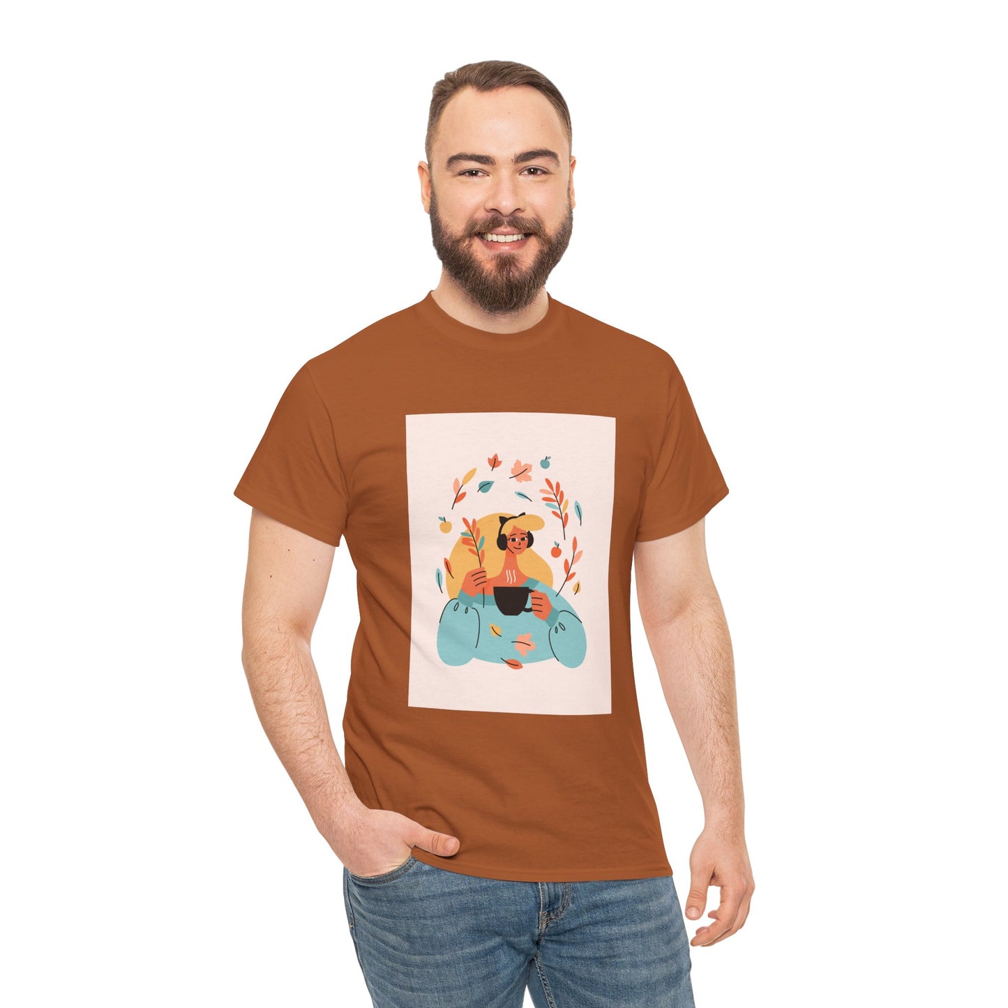 Unisex Cozy Bear Illustration Heavy Cotton T-Shirt