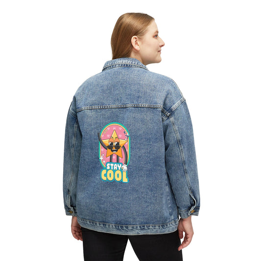 Women’s Graphic Denim Jacket – Trendy Casual Streetwear