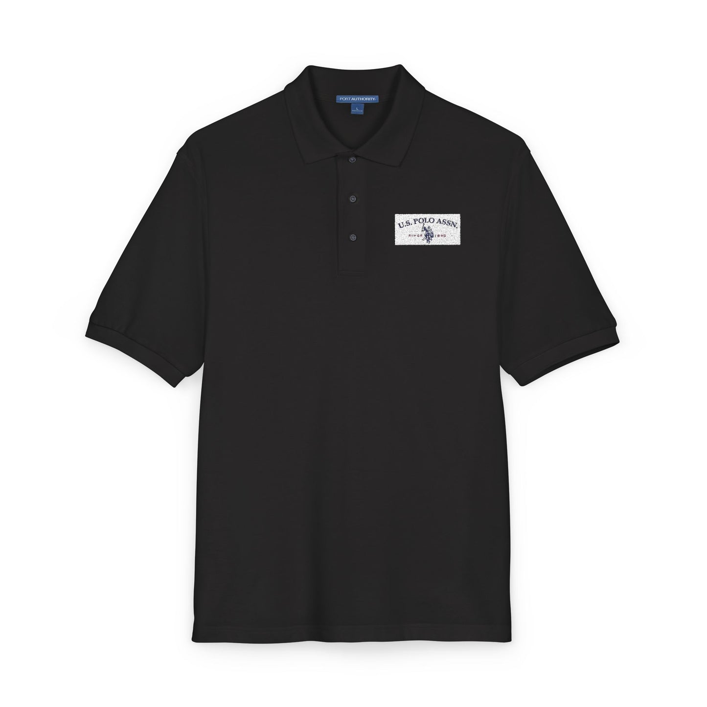 Embroidered Calm Wave Polo Shirt  Minimal Coastal Logo Golf & Casual Polo