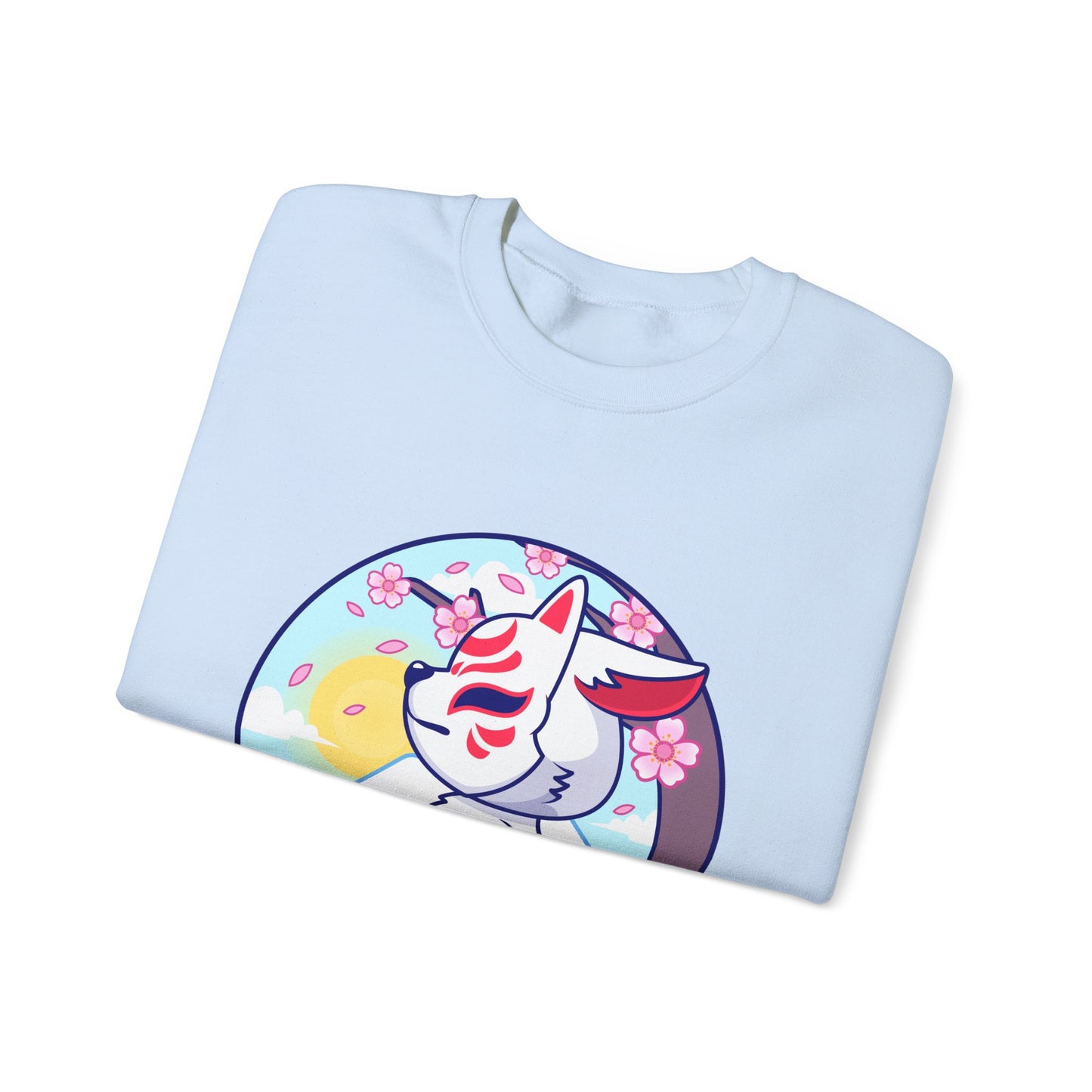 Kitsune Fox Mask Graphic Unisex Crewneck Sweatshirt