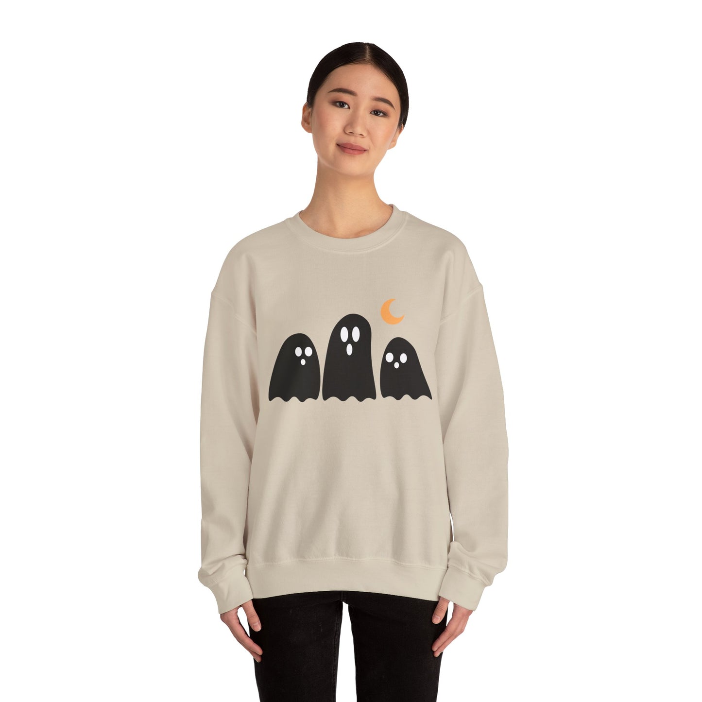 Kawaii Ghost Halloween Unisex Crewneck Sweatshirt