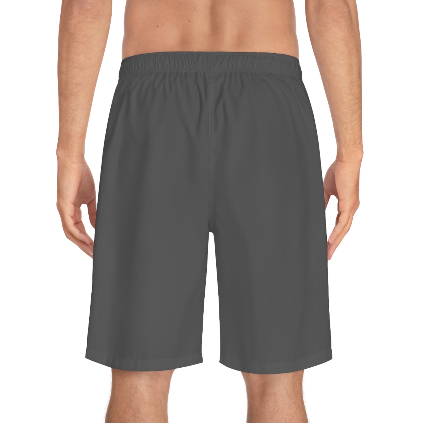Gray Men’s All-Over Print Board Shorts for Summer Wear