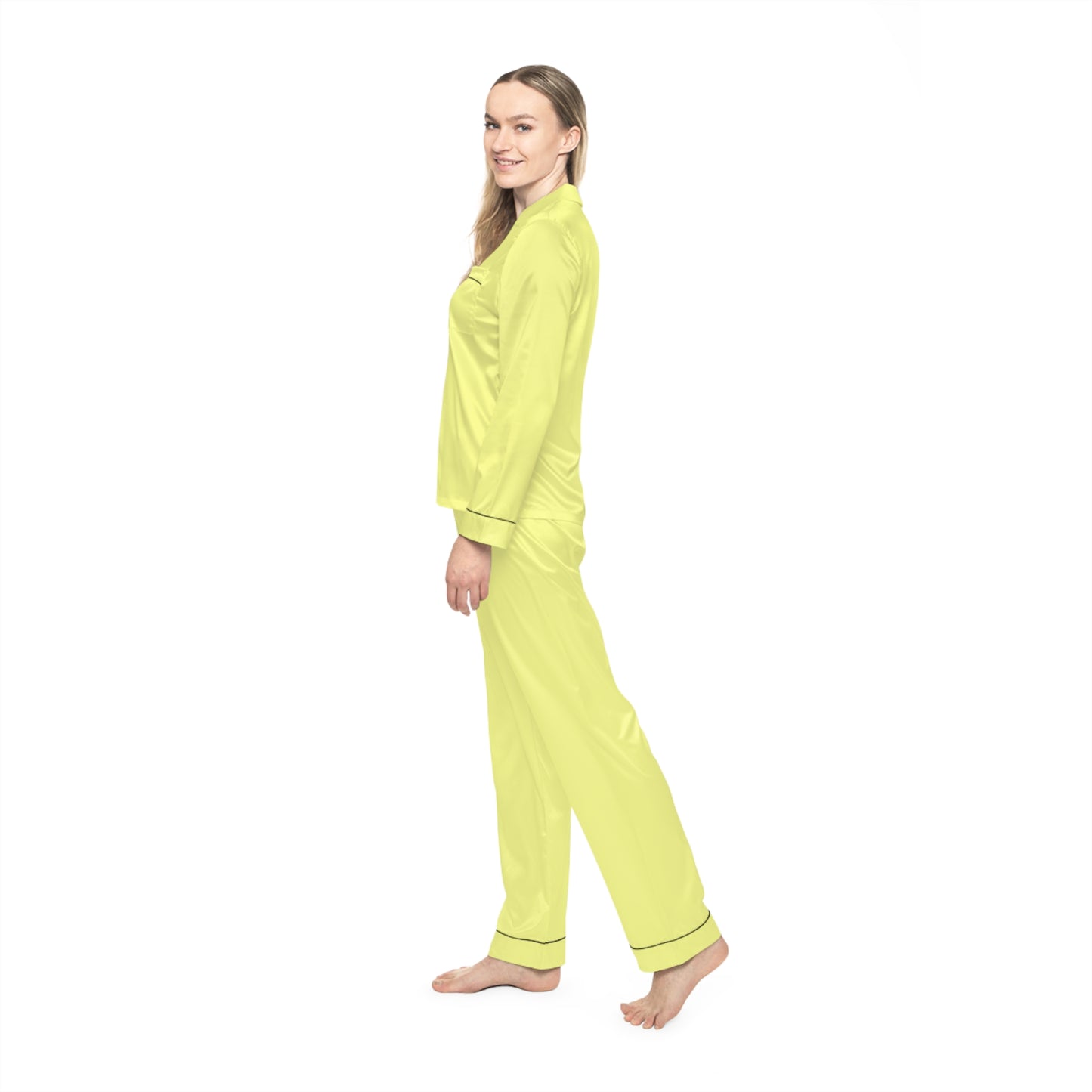 Women’s Soft Satin Pajama Set with Stylish AOP Design