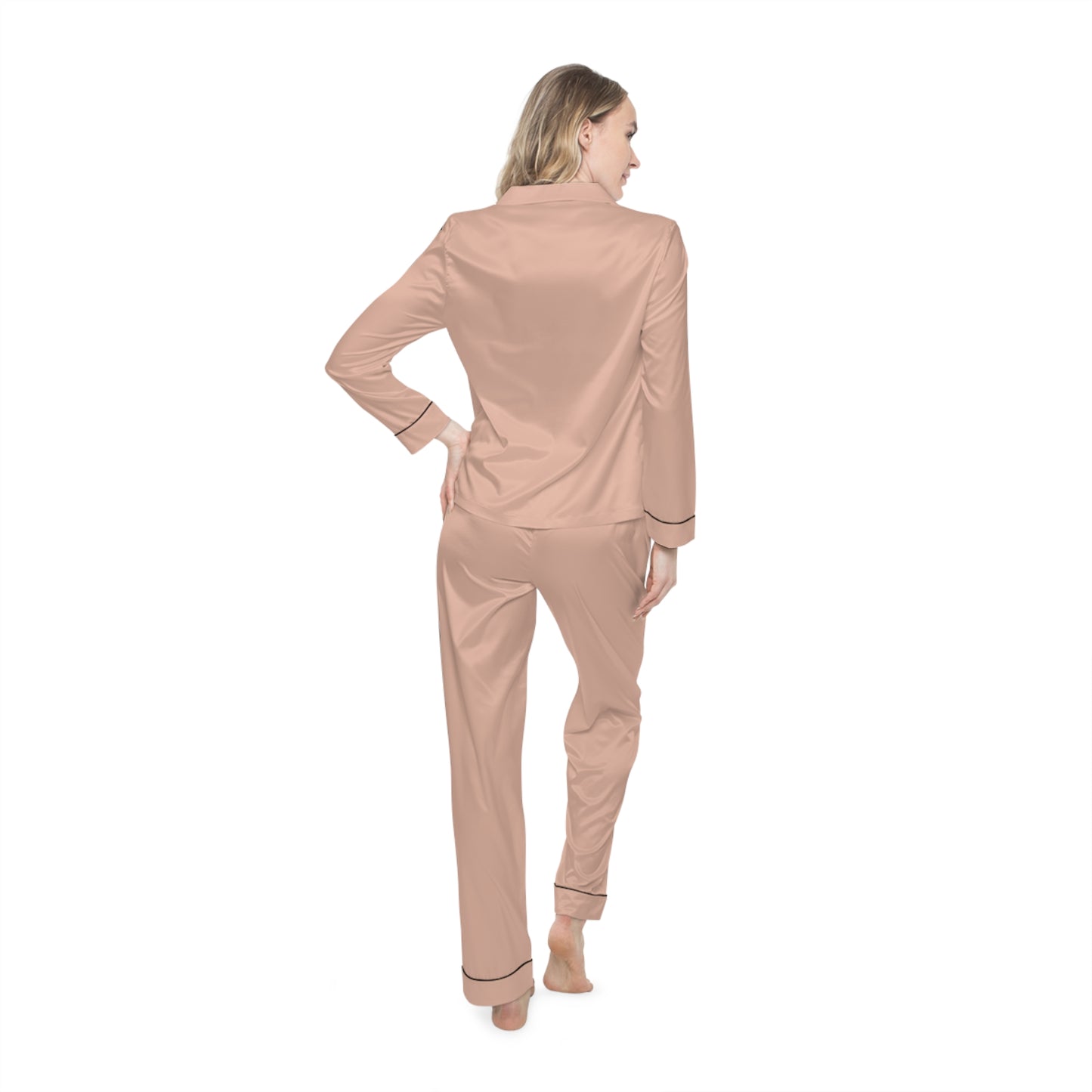 Beige Women’s Satin Pajama Set for Cozy Nightwear