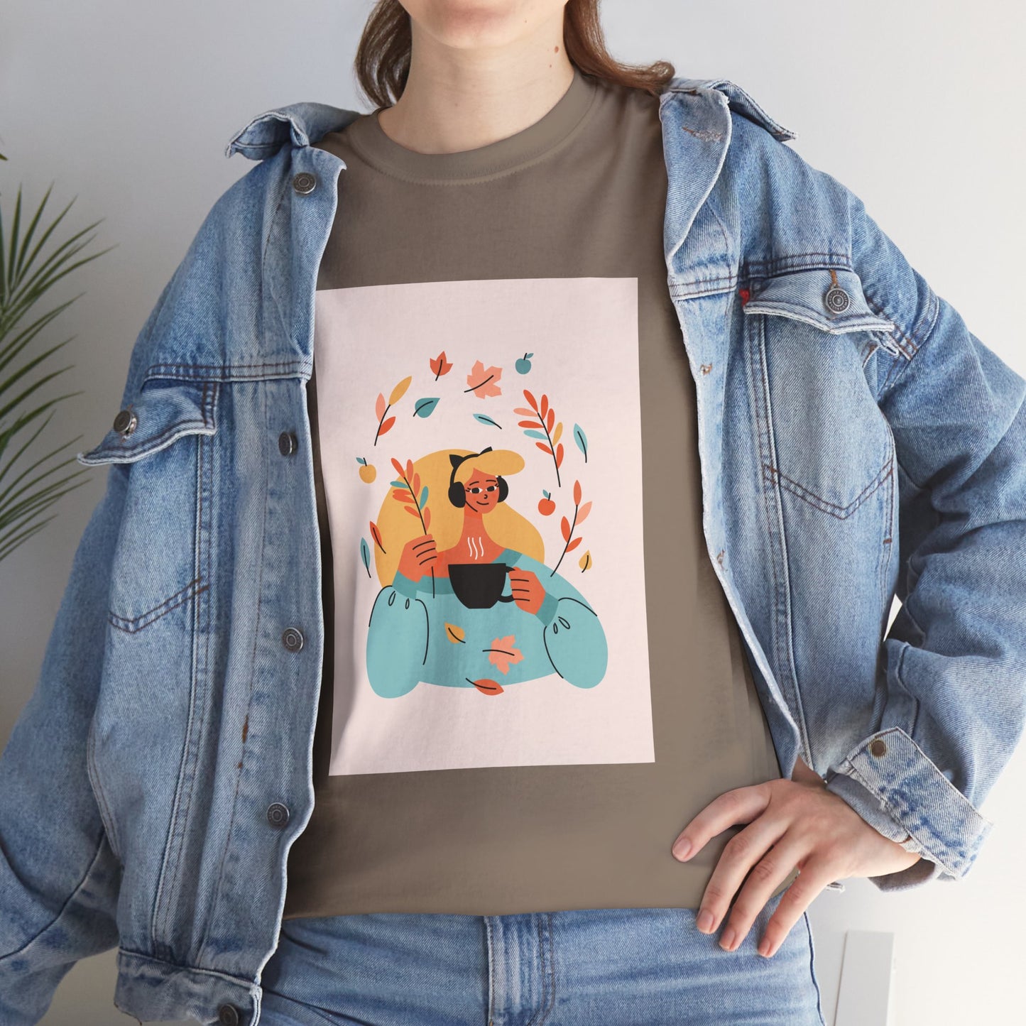 Unisex Cozy Bear Illustration Heavy Cotton T-Shirt