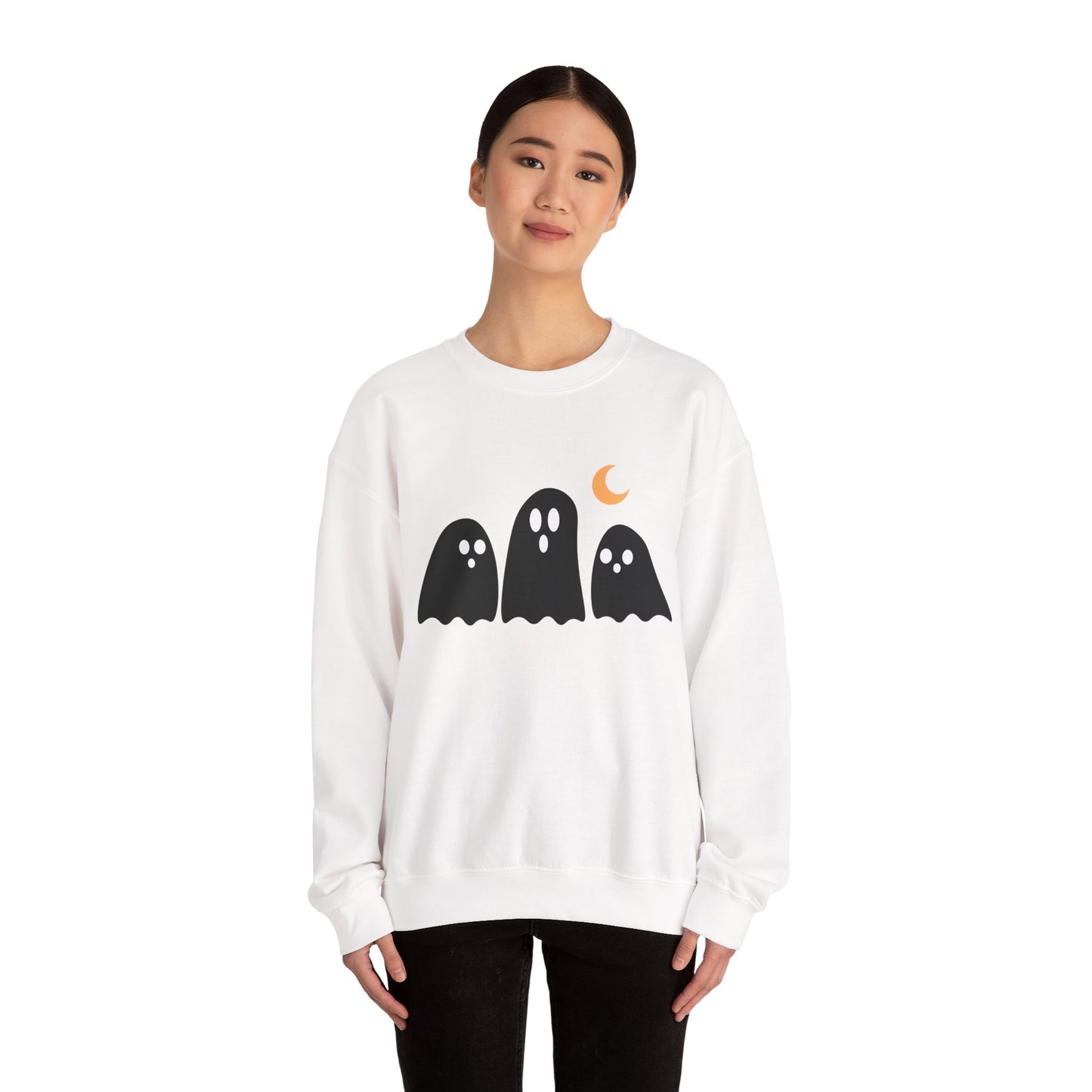 Kawaii Ghost Halloween Unisex Crewneck Sweatshirt