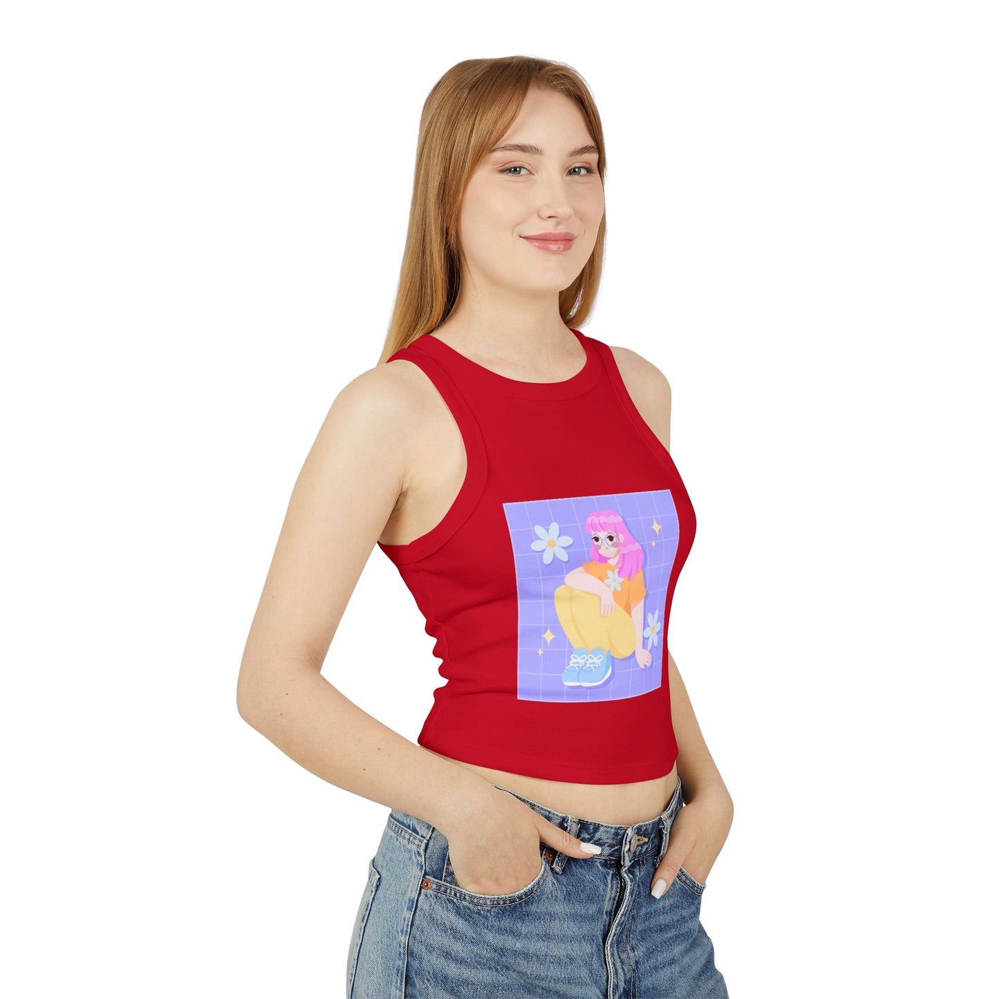 Cute Floral Graphic Tank Top – Women’s Summer Tee