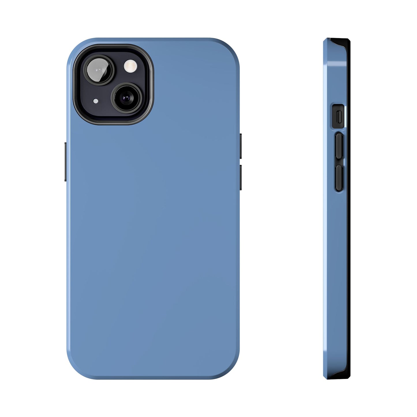 Blue phone case with a white background