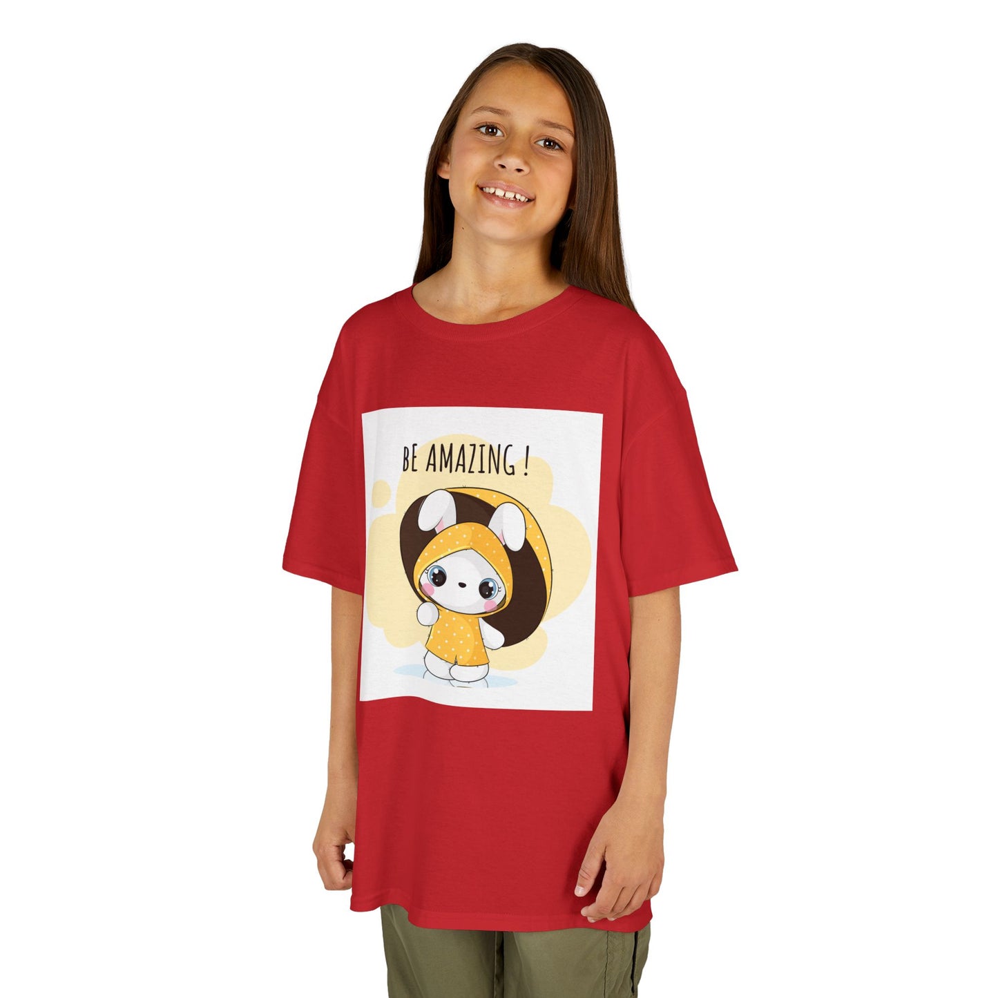 Yellow Kids Heavy Cotton t-shirt with a Cartoon Character