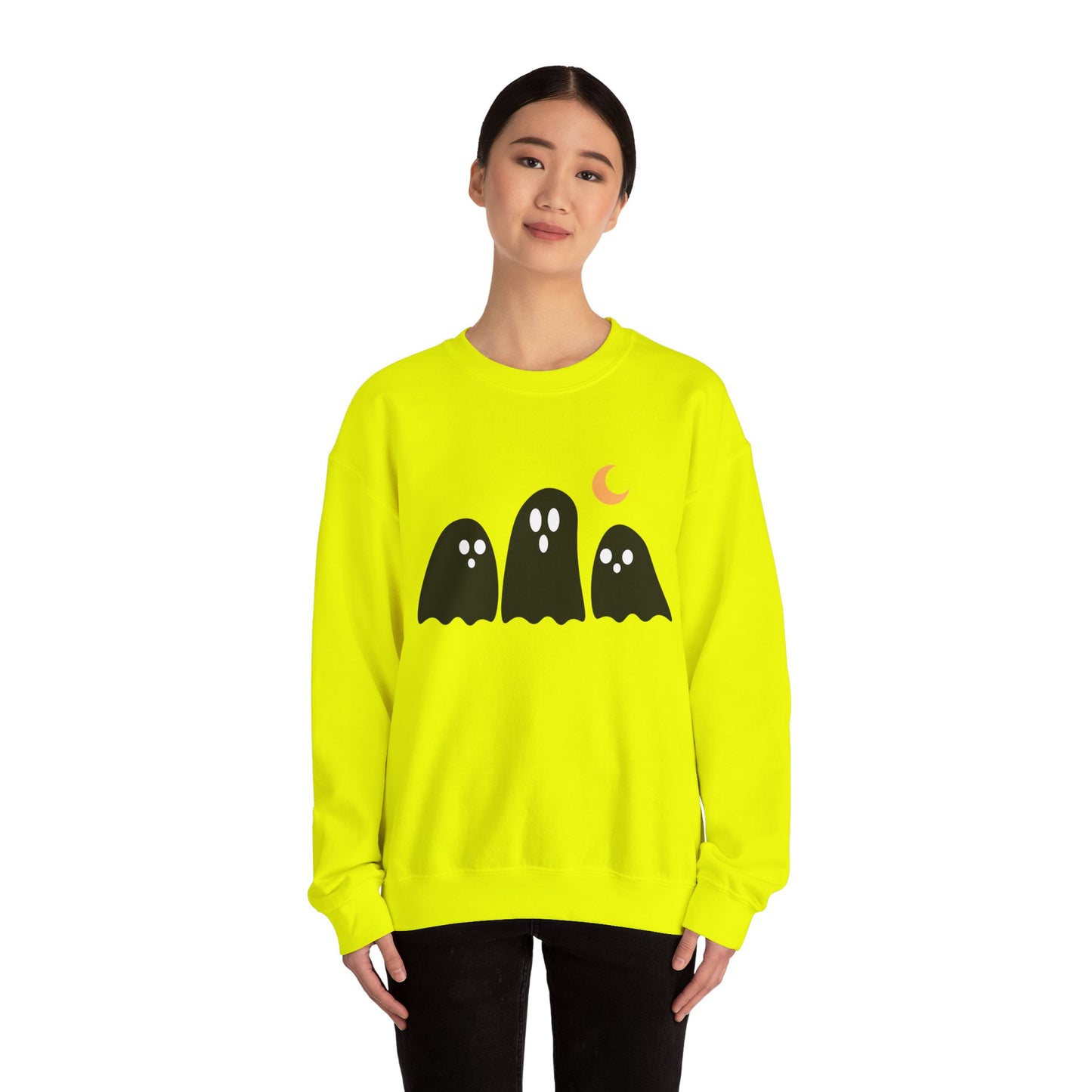 Kawaii Ghost Halloween Unisex Crewneck Sweatshirt