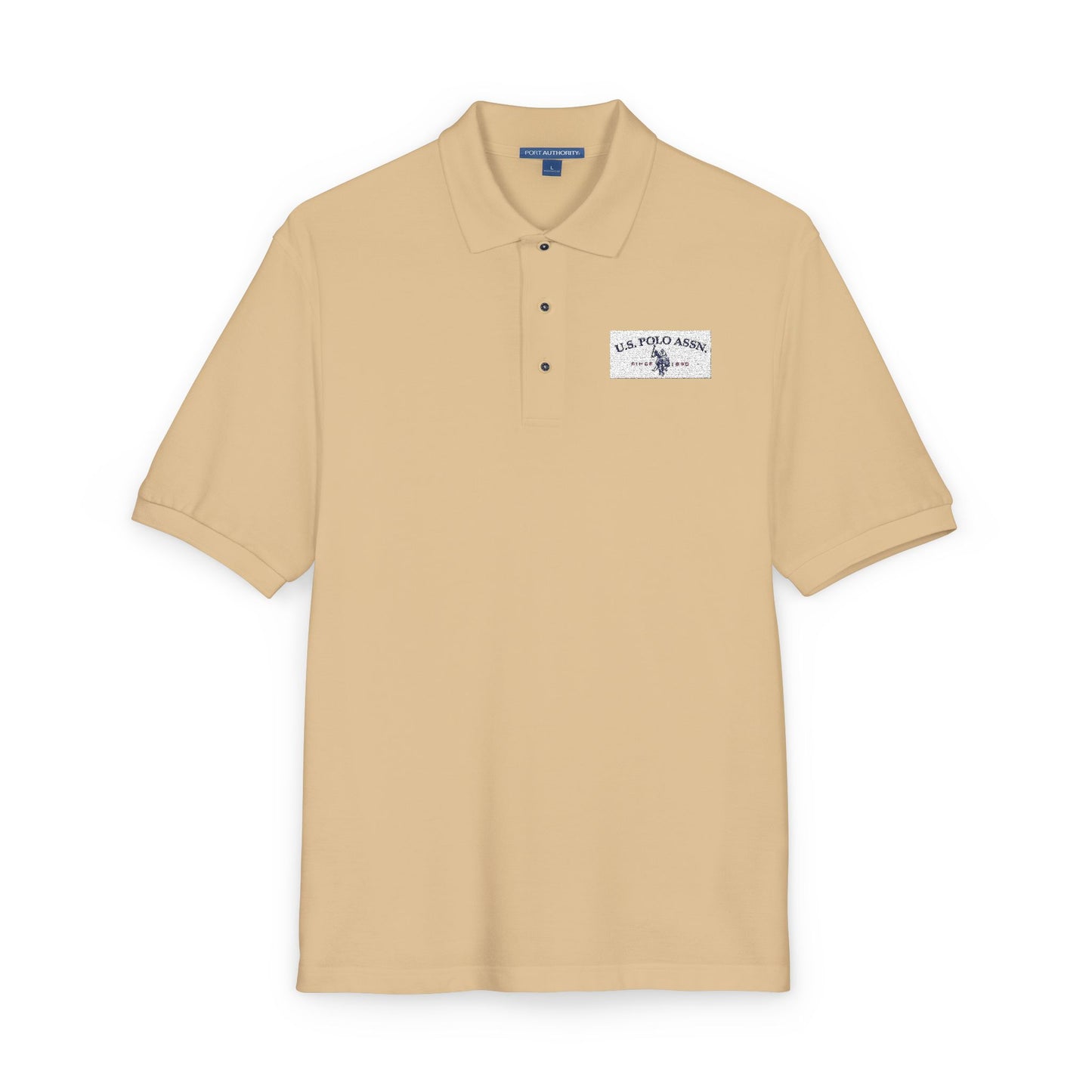 Embroidered Calm Wave Polo Shirt  Minimal Coastal Logo Golf & Casual Polo