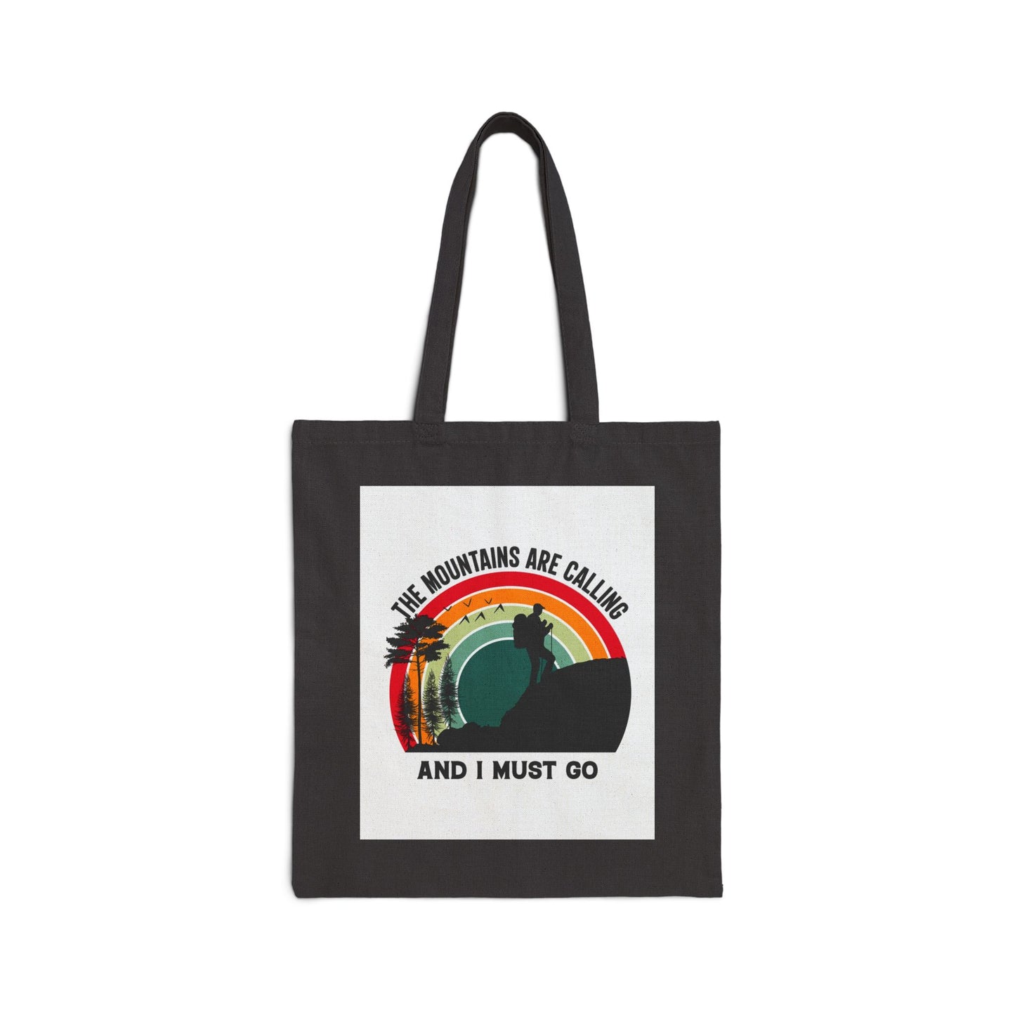 Hiker Sunset Landscape Canvas Tote Bag