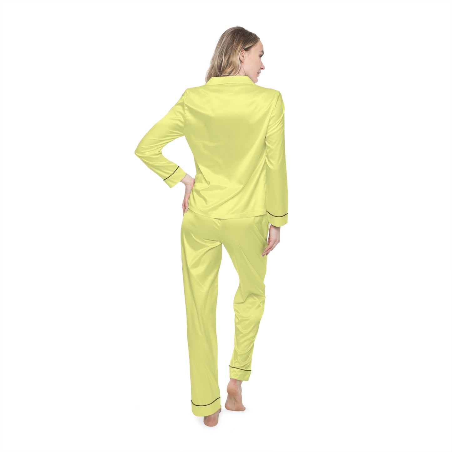 Women’s Soft Satin Pajama Set with Stylish AOP Design