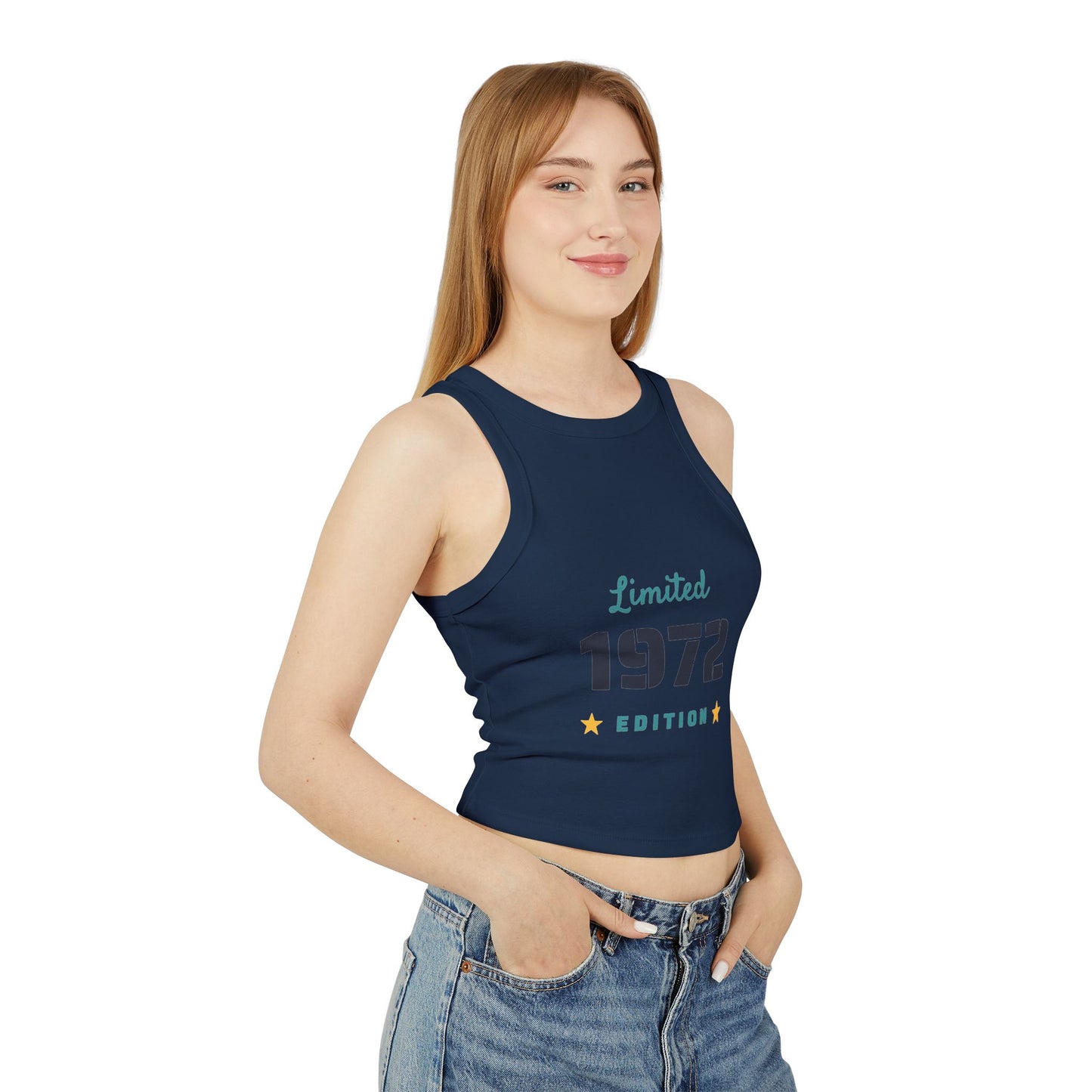 Limited Edition 1972 Women's Micro Rib Racer Tank Top, Retro Tank, Vintage Style, Summer Top, Unique Gift, Casual Wear