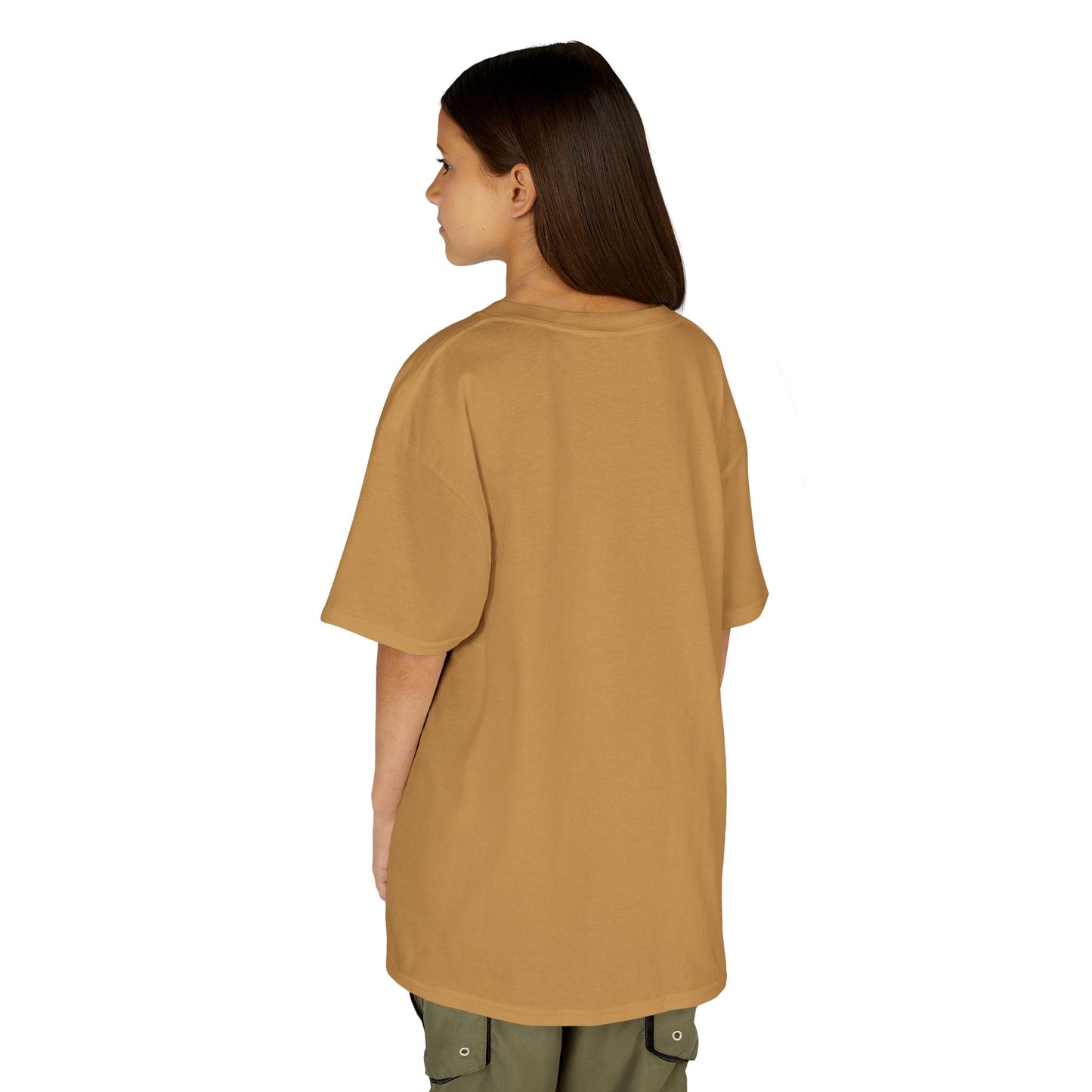 Kids Heavy Cotton Teal T-Shirt with a Graphic Design