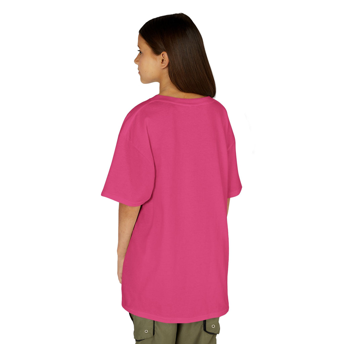 Kids Heavy Cotton Teal T-Shirt with a Graphic Design