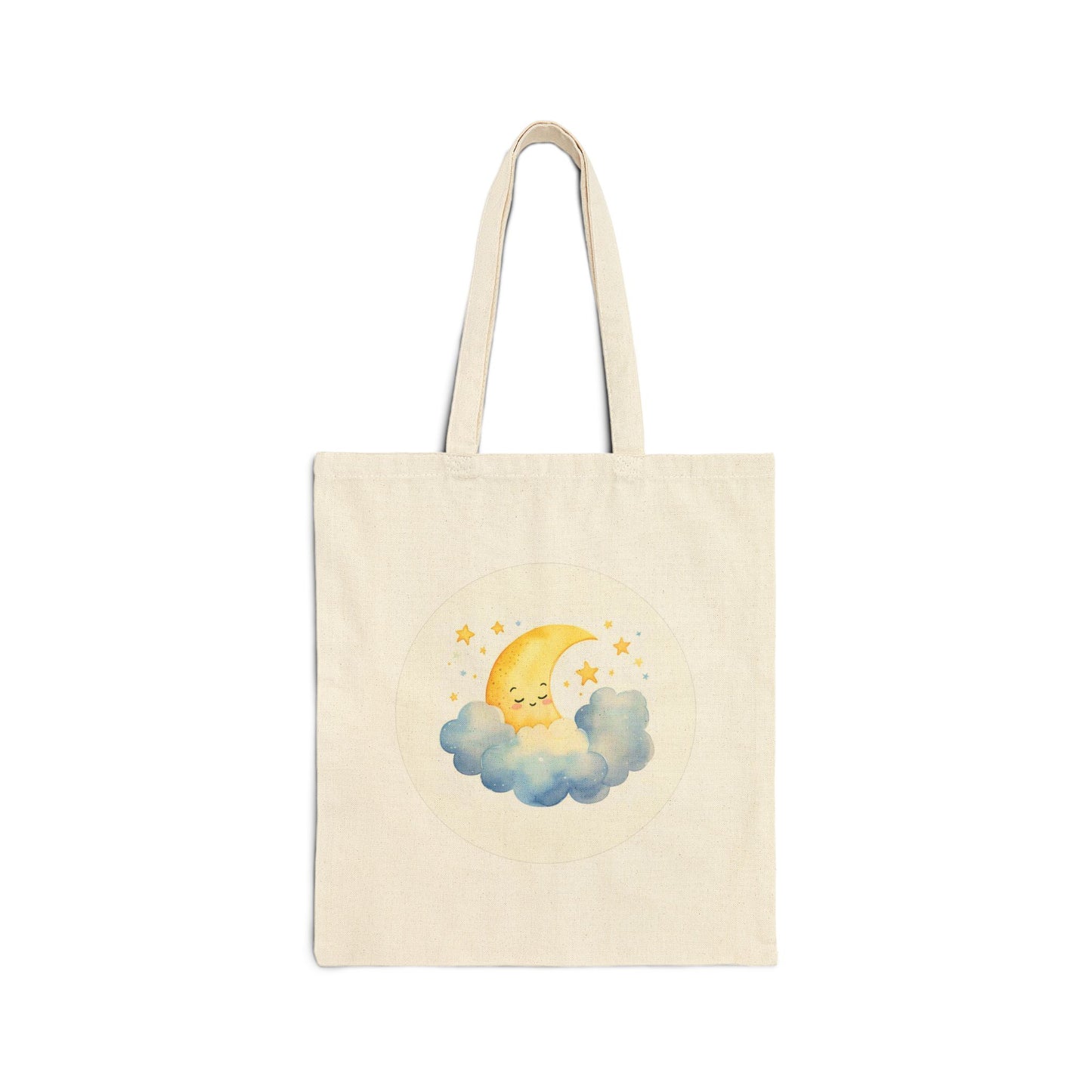 Celestial Moon & Stars Cotton Tote Bag