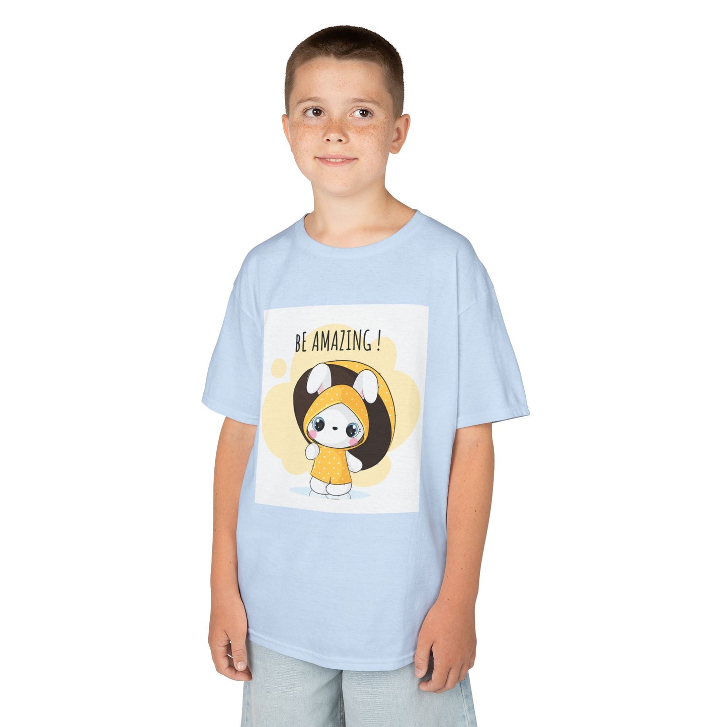 Yellow Kids Heavy Cotton t-shirt with a Cartoon Character