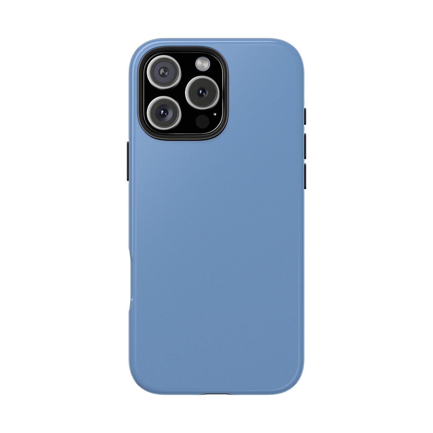 Blue phone case with camera cutout on a white background