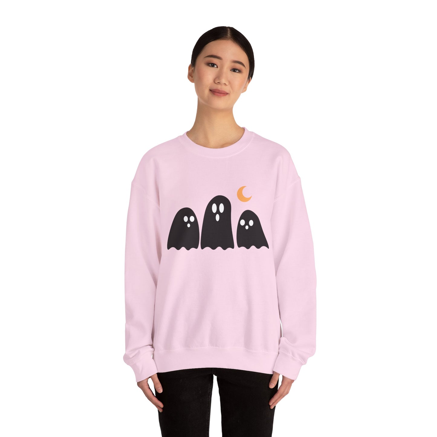 Kawaii Ghost Halloween Unisex Crewneck Sweatshirt