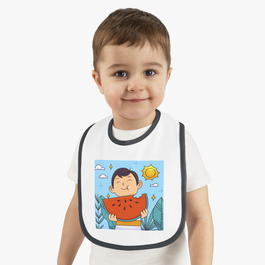 Baby Contrast Trim Jersey Bib