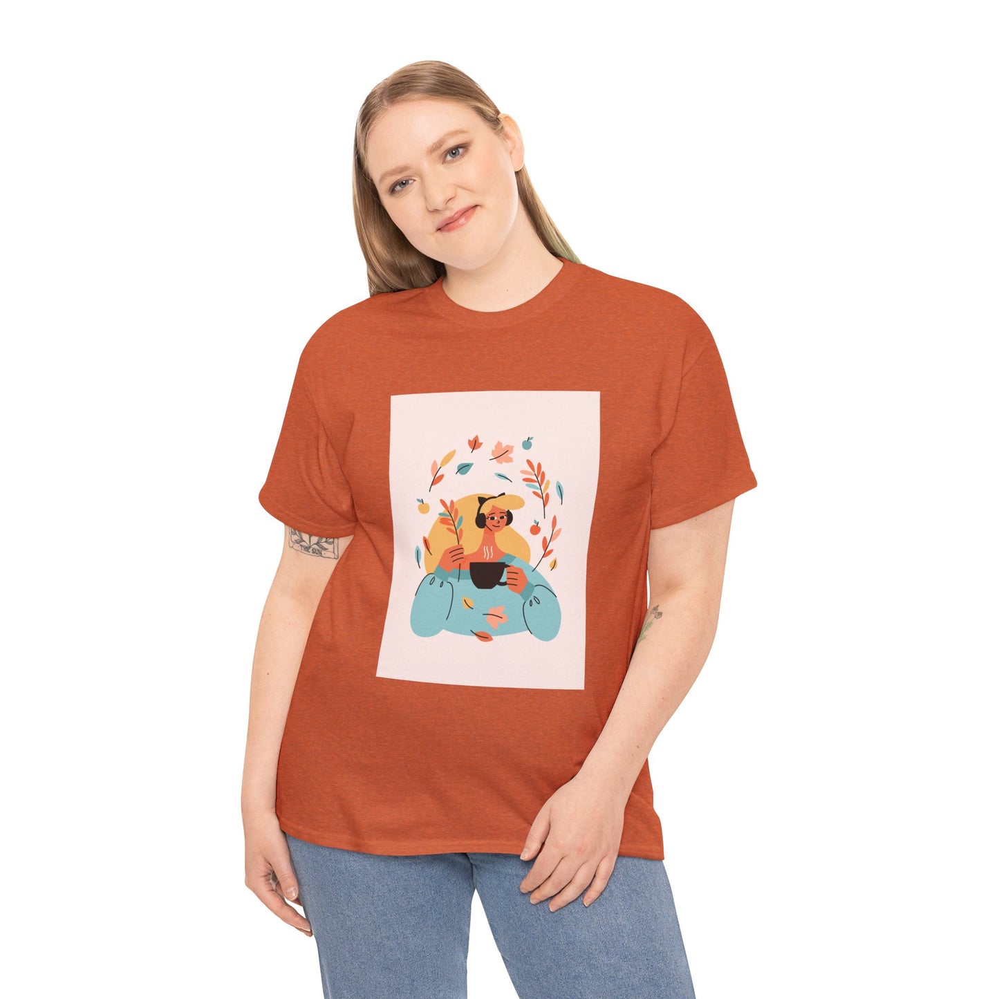 Unisex Cozy Bear Illustration Heavy Cotton T-Shirt