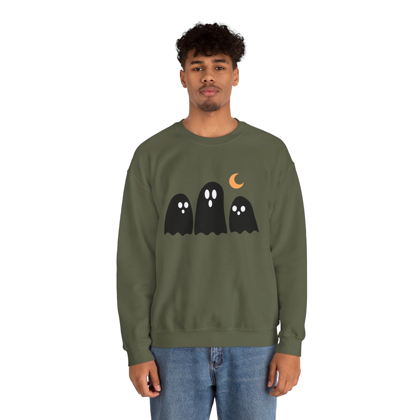 Kawaii Ghost Halloween Unisex Crewneck Sweatshirt