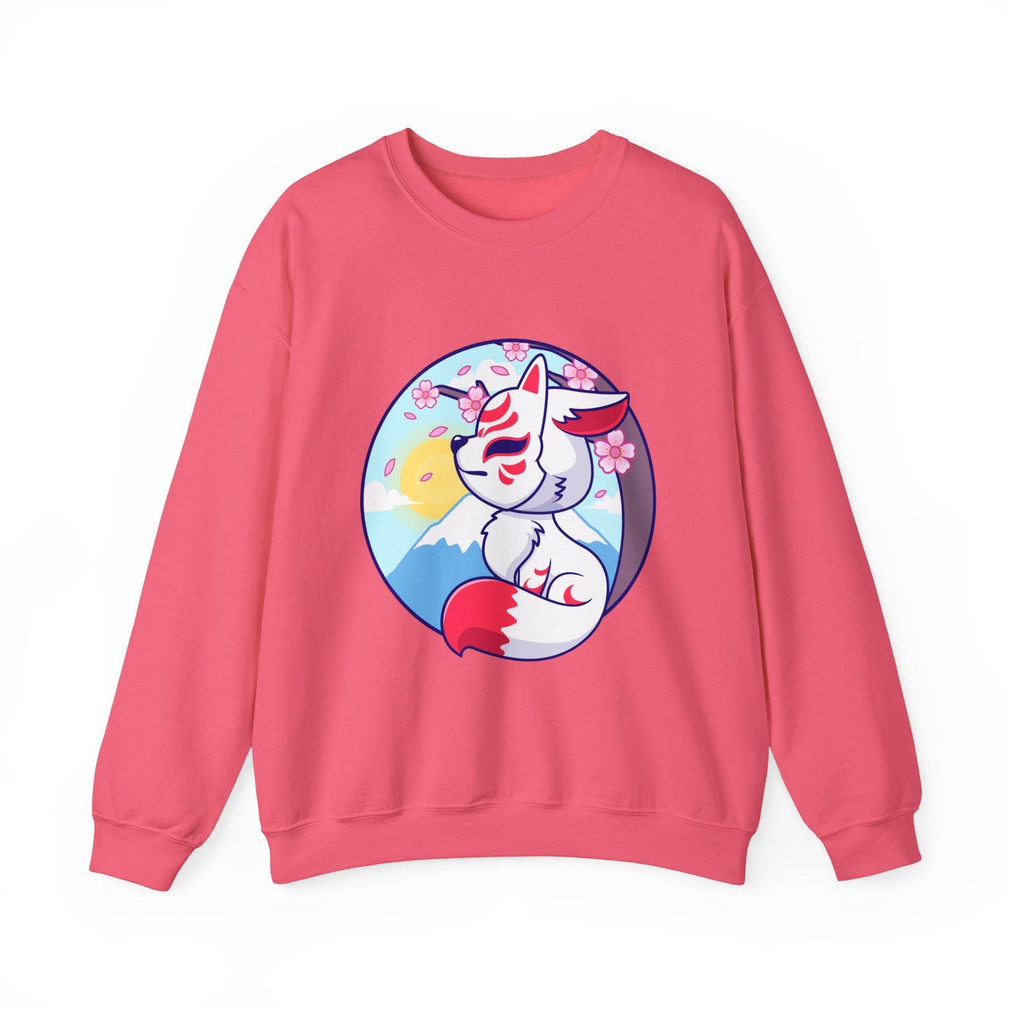 Kitsune Fox Mask Graphic Unisex Crewneck Sweatshirt