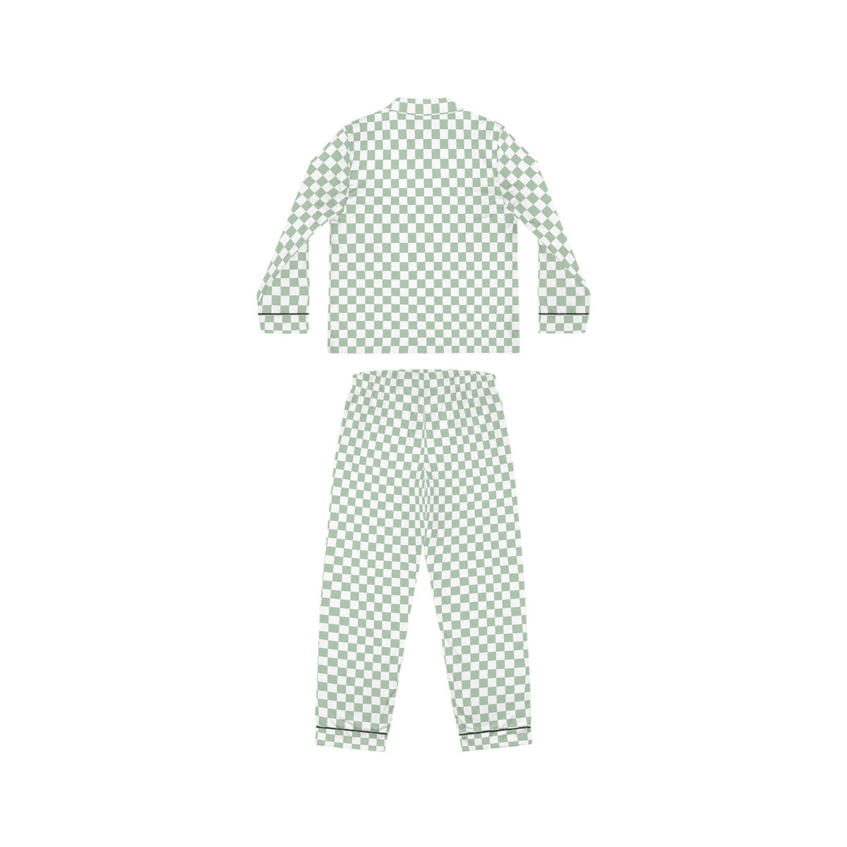 Green Checkered Women’s Satin Pajama Set for Cozy Nights
