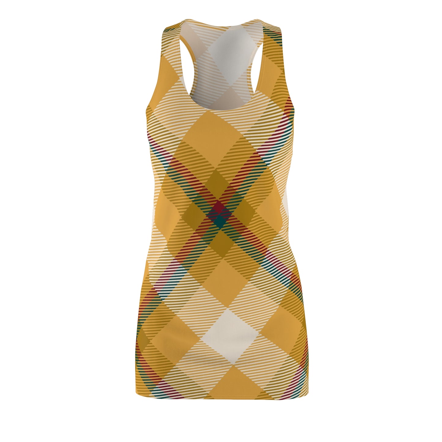 Trendy Plaid Racerback Dress – Casual Summer Dress, Athletic & Outdoor Party Wear