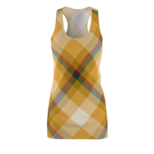 Trendy Plaid Racerback Dress – Casual Summer Dress, Athletic & Outdoor Party Wear