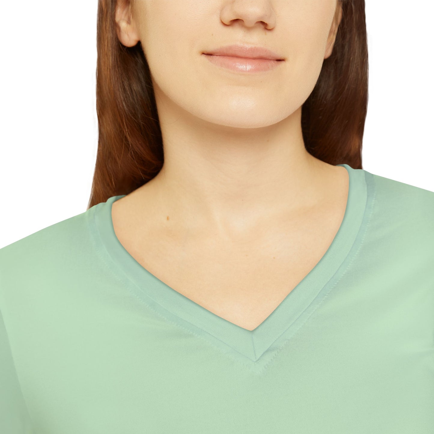 Mint Green Women's Long Sleeve V-Neck Shirt