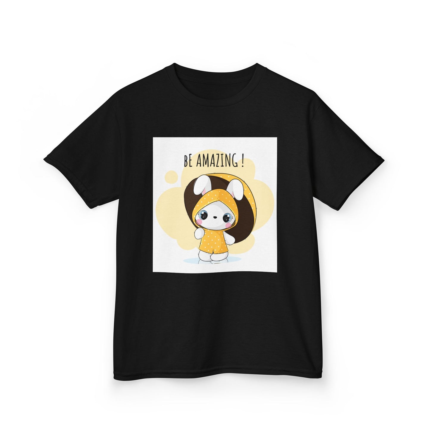 Yellow Kids Heavy Cotton t-shirt with a Cartoon Character