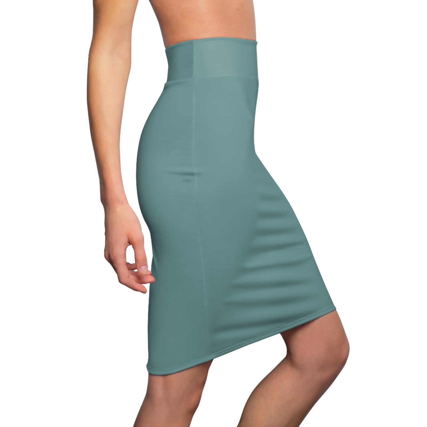 Teal Blue Pencil Skirt for Women