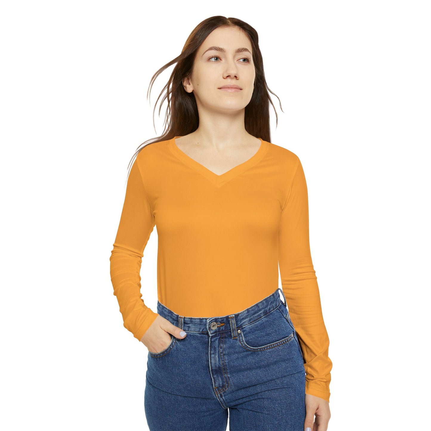 Vibrant Women's Long Sleeve V-Neck Casual Shirt