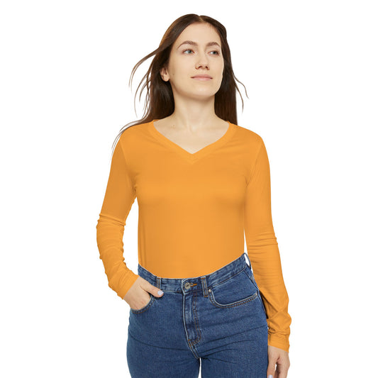 Vibrant Women's Long Sleeve V-Neck Casual Shirt