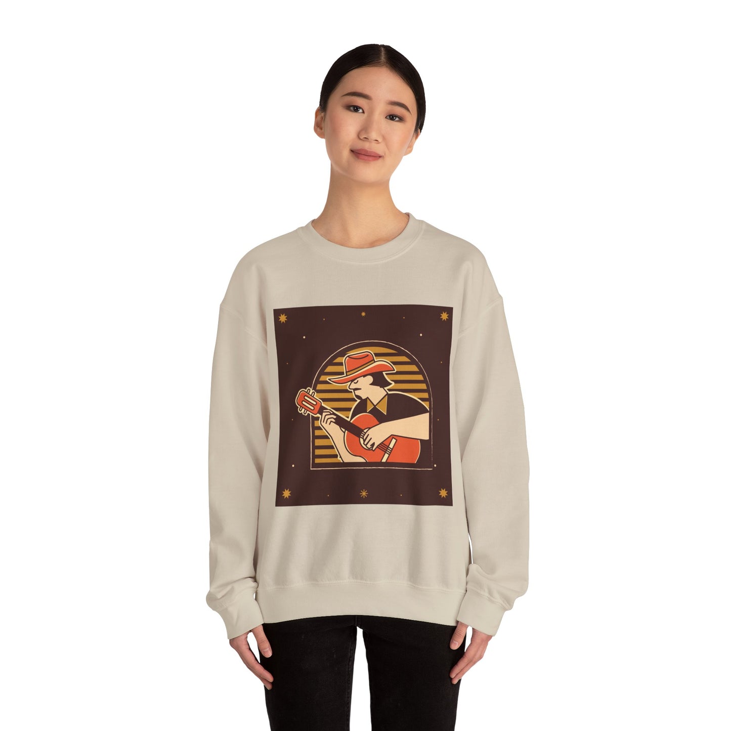 Retro Musician Graphic Unisex Crewneck Sweatshirt